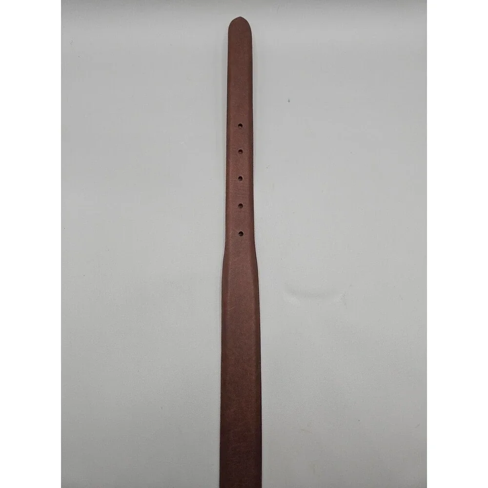 American Bison Leather Belt Mens Womens 40 Brown Smooth Gold Tone Buckle USA